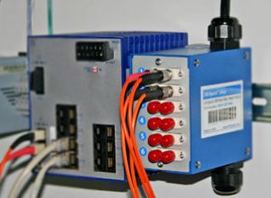 SNAP Patch Panel installed on DIN-Rail
